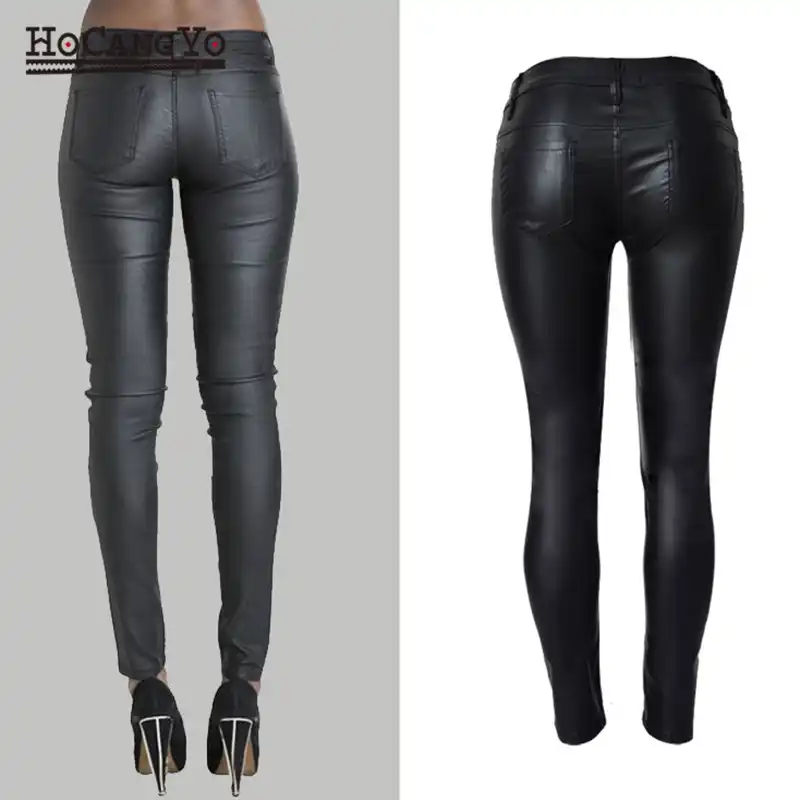 womens coated jeggings