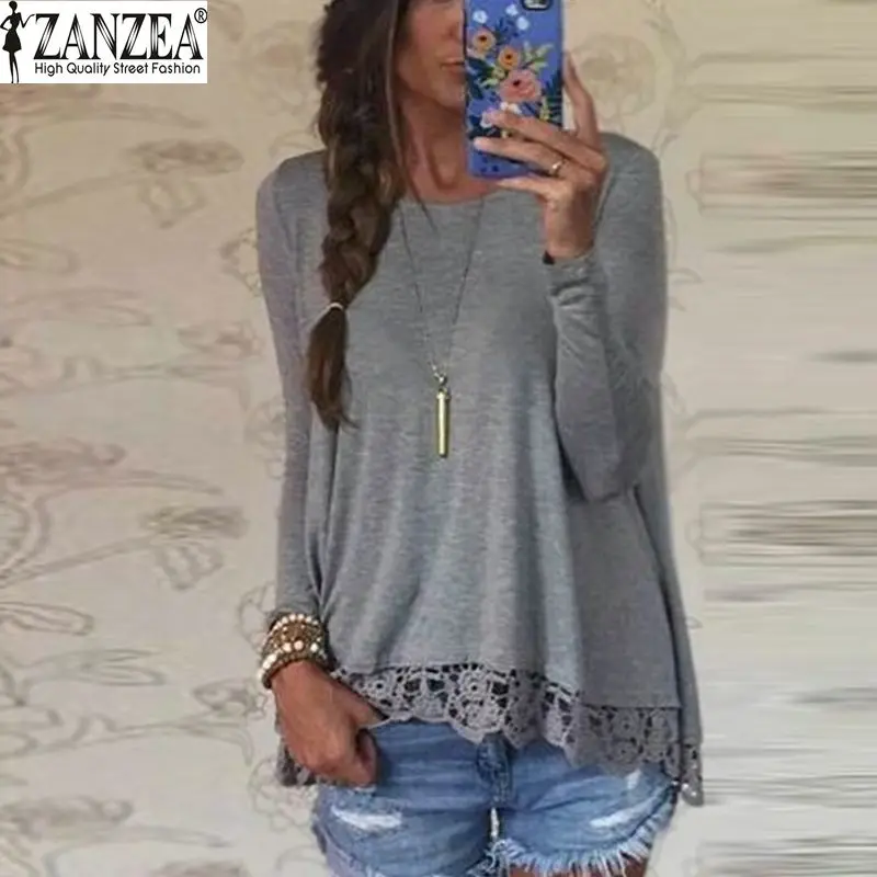 New 2016 Zanzea Fashion T Shirt Women Long Sleeve O-Neck Casual Tops Sexy Lace Crochet Embroidery Top Tees Blusas Plus Size 5XL New 2016 Zanzea Fashion T Shirt Women Long Sleeve O-Neck Casual Tops Sexy Lace Crochet Embroidery Top Tees Blusas Plus Size 5XL