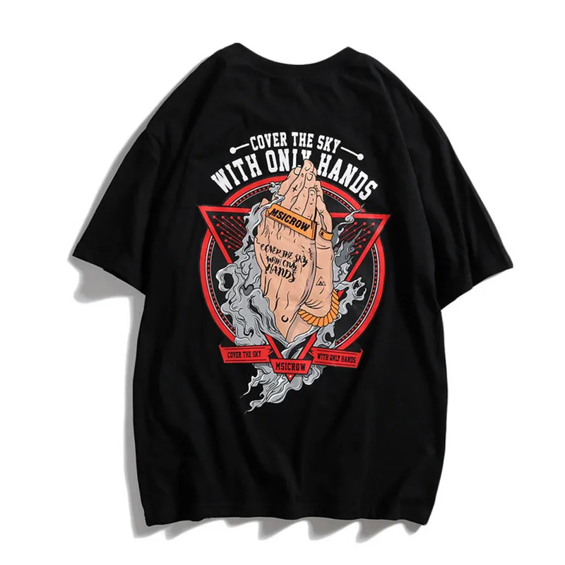 

Men's Short Sleeved T Shirt Men 2019 Spring And Summer Bergamot Print Hip Hop Harajuku Loose Streetwear Oversize Men T Shirt Top