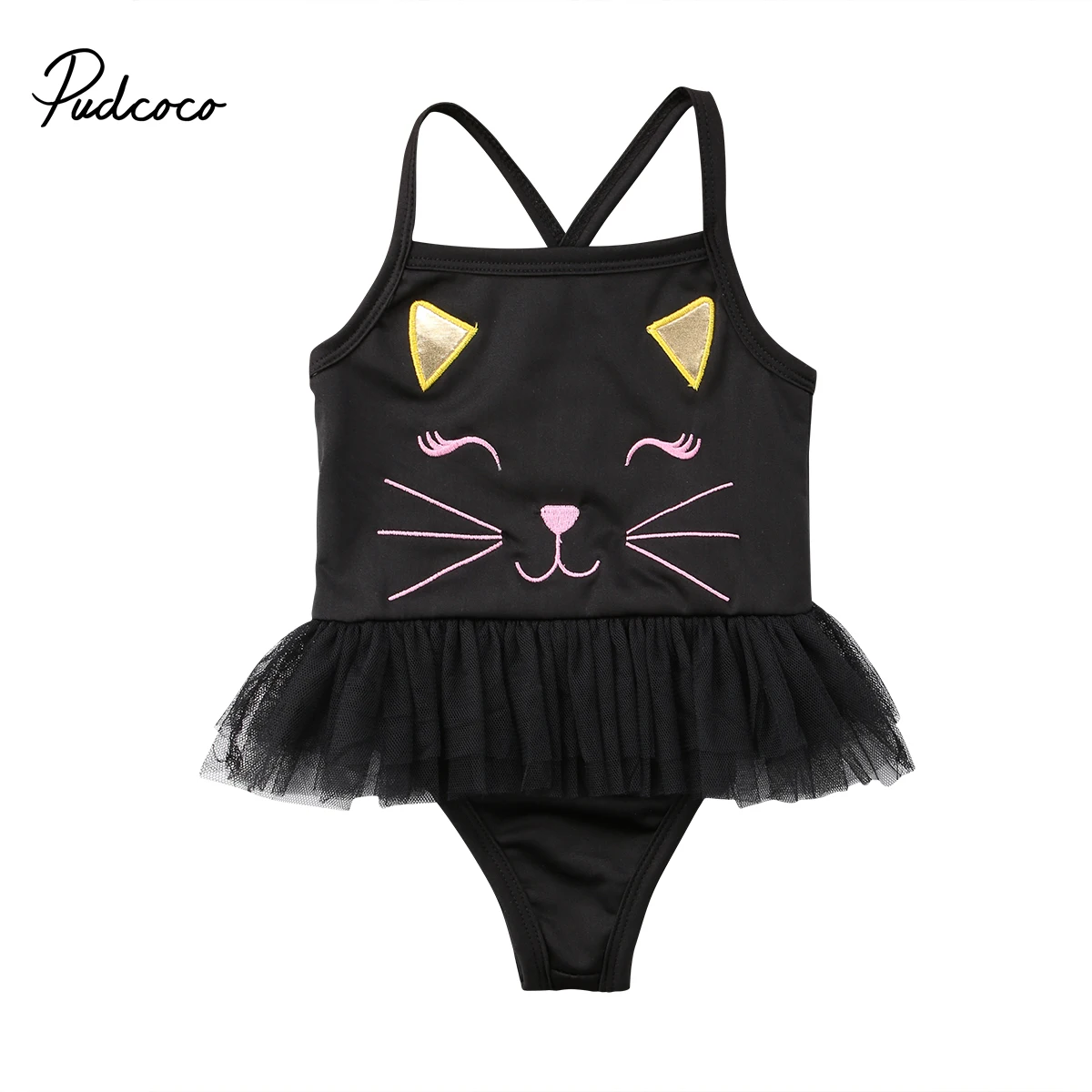 

Pudcoco Kids Baby Girls One-piece Cartoon Cat Sleeveless Swimwear Swimsuit Bathing Dress 1-4Years Helen115