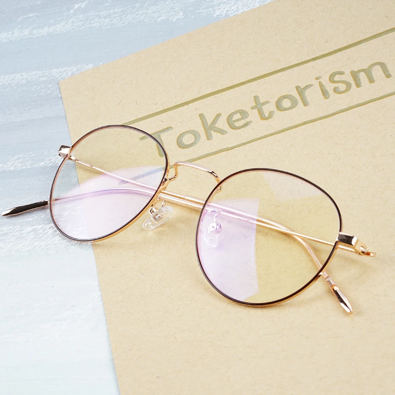 Toketorism анти синий светильник очки металлическая оправа круглые очки для женщин и мужчин 580
