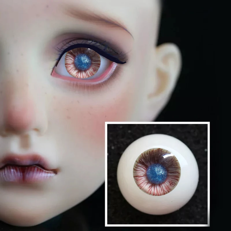 8mm Hand Made BJD Doll Eyes Shining Red Acrylic Half Ball