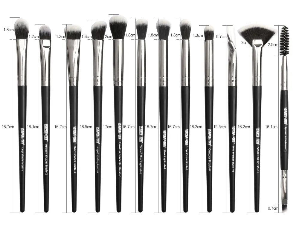 Conjunto de pincéis profissional 12 pçs para de maquiagem