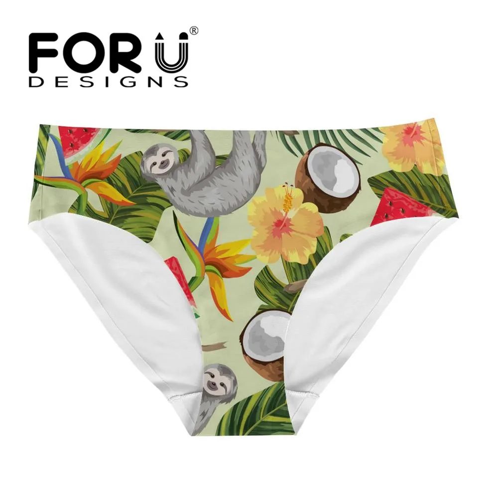 FORUDESIGNS/модные женские бесшовные трусики с мультяшным принтом Ленивец, летнее комфортное нижнее белье в сеточку для женщин, женские трусики - Цвет: HMF845AM