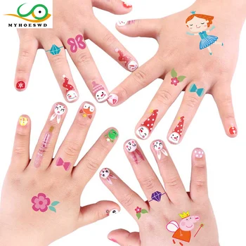 

MYHOESWD Waterproof Children's Temporary Tattoos for Kids Child Stickers for Nail Cartoon Skin Sticker Girl Boy Holiday Toys