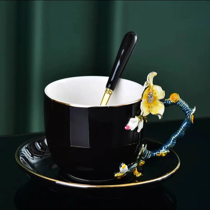 Ручная работа FaLang кружка в цветочек Ароматизированная чайная кружка кофе молоко чашка для лимонного сока подарок для влюбленных Прямая поставка - Цвет: 01