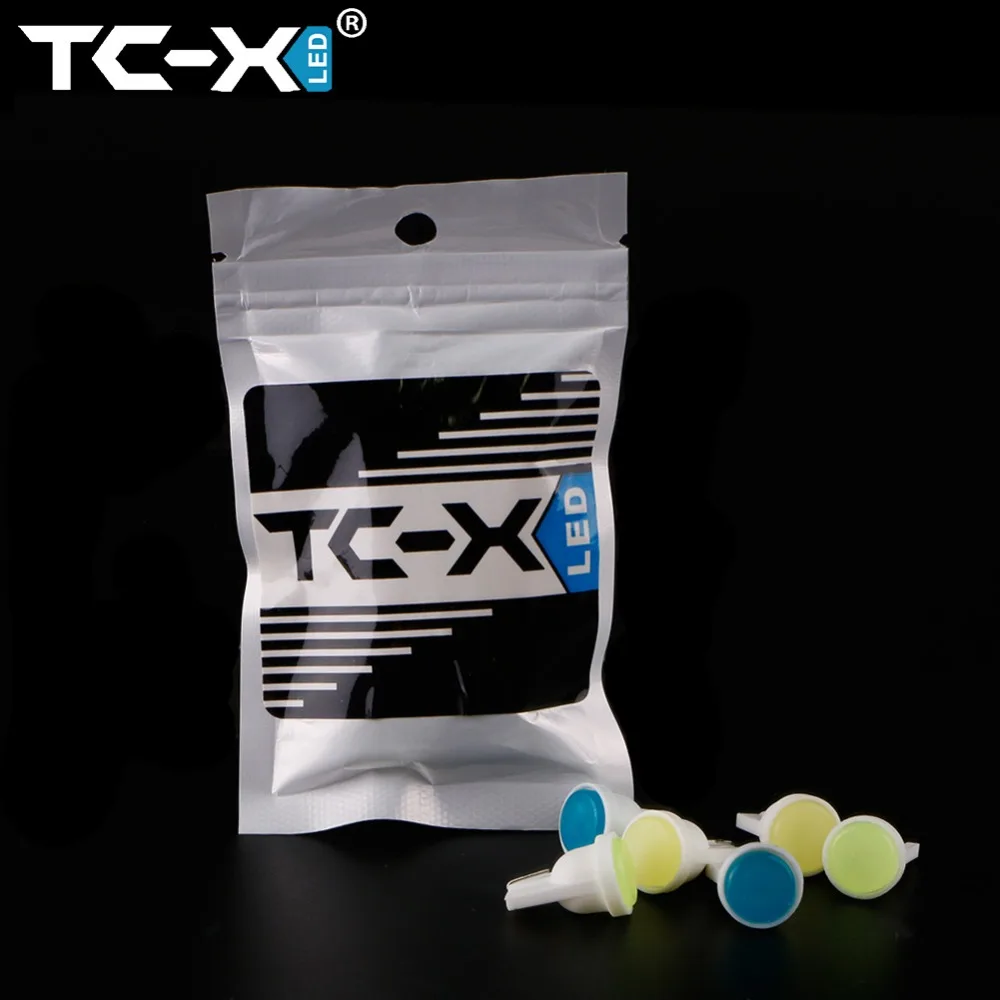 

TC-X 6pcs Mix Car Interior LED Light T10 W5W COB Cool White Ice Blue Dark Blue Wedge Door Instrument Side Bulb Marker Lamp 12V