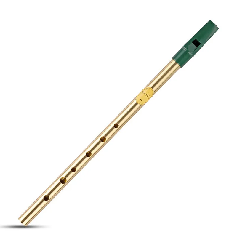 Recorder Instrument Feadog Brass "D" Irish Tin Whistle And Tutor Book With CD Irish Tin Whistles Dublin