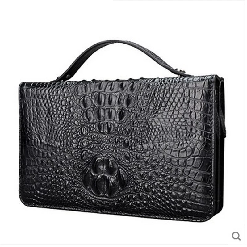 Jialante krokodillenleer mannen clutch bag lederen business mannen tas dubbele zip grote capaciteit meerdere card bit bag Jialante krokodillenleer mannen clutch bag lederen business mannen tas dubbele zip grote capaciteit meerdere card bit bag