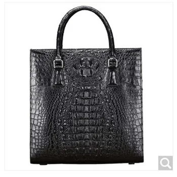 

baosidu New man crocodile belly briefcase business crocodile belly leather computer oblique cross male bag black men handbag
