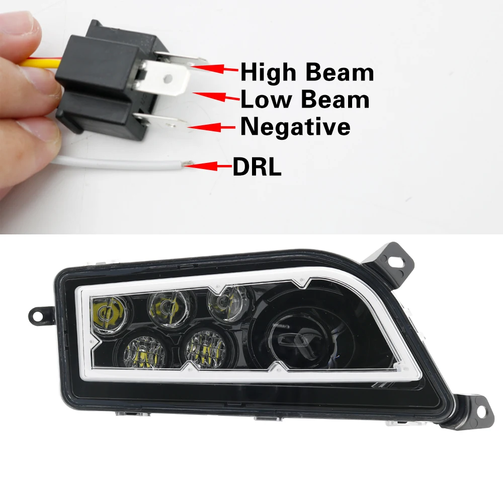 2x Светодиодный фар прозрачные линзы запасная Фара Высокий Низкий Луч Синий/Красный/Желтый Halo для- Polaris RZR XP 1000 900 Turbo
