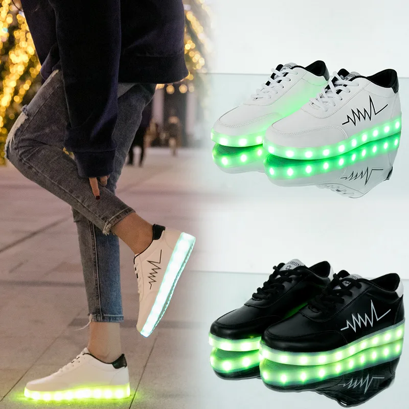 KRIATIV EU30-44 2018 الشتاء جديد LED أحذية مضيئة رياضية تضيء النعال الأطفال أحذية طفل و كبيرة الفتيات الفتيان رياضية