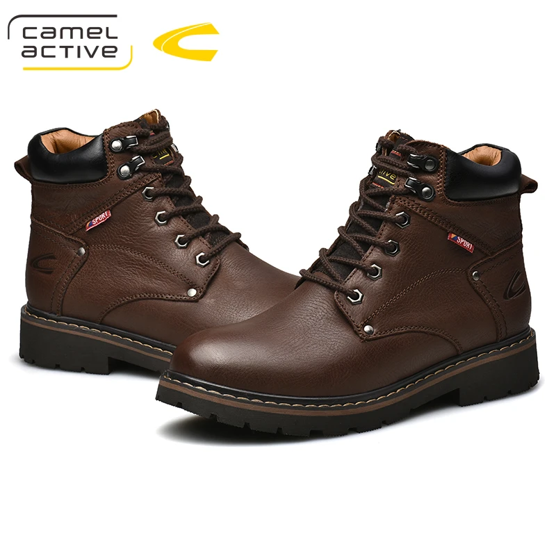 Najtaniej Camel Active nowe oryginalne skórzane buty bojowe botki wojskowe obuwie ochronne zimowe ciepłe męskie buty Zapatos de Hombre