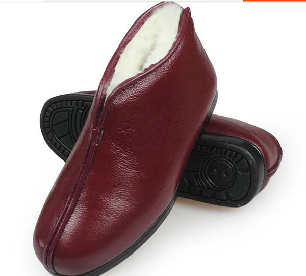 

2014 Unisex Winter Thick Velvet Warm Wool Leather Boots For Man And Women Casual Cotton-Padded Snow Boots Plus Size 34-47 H2897