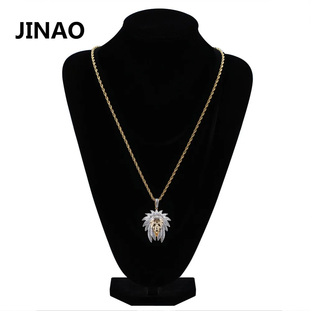 PikaLF Collana Uomo Con Ciondolo Testa Di Capo Indiano - In Acciaio Inossidabile, Stile Vintage Hip Hop, Catena 60 Cm, Peso 20 G - Regalo Per Marito, Figlio, Papà - 2