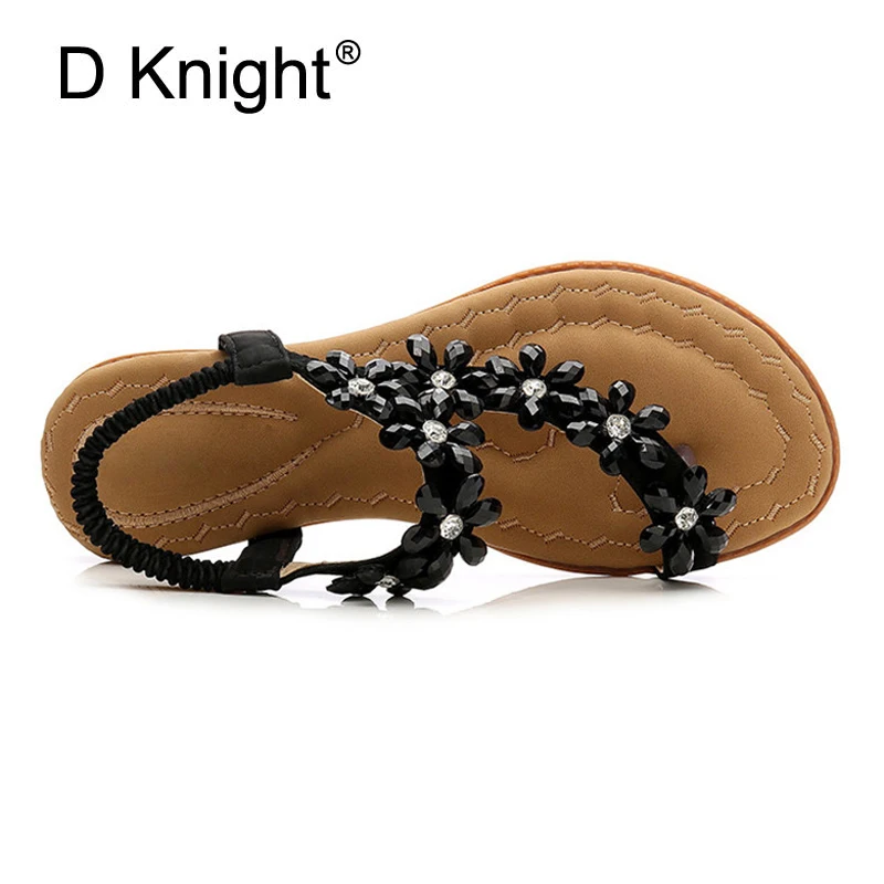 Boho Women Shoes Comfort Sandals Summer Fashion Crystal Flip Flops High Quality Flat Sandals Gladiator Sandalias Plus Size 42  (6)