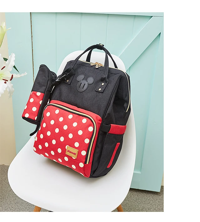 Модная Большая вместительная детская сумка disney для мам, сумка для подгузников для беременных, дорожный рюкзак с Минни и Микки, классический стиль, сумки для подгузников