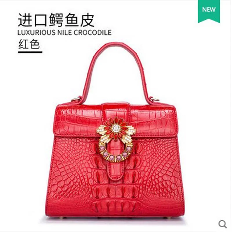 2018 gete new crocodile leather women bag one-shoulder bag Thai leather women handbag