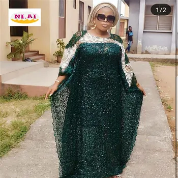 

Latest French Sequins Laces Fabrics 2020 High Quality African Lace Fabric For Wedding Nigerian Lace Material For Party XY2536B-1