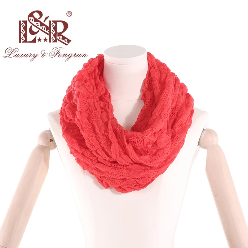 2019 Winter Ring Loop Scarf Knitted Soft Wool Collar Solid Color Neck Warmer Shawl Wraps Warmer  Women Scarves Female