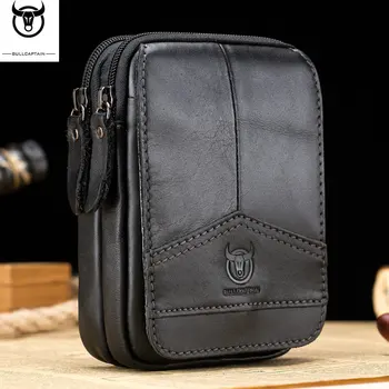 

100% Genuine Leather Vintage Waist Packs Men Travel Pack Belt Bag Waist Bag Mobile Phone Pouch