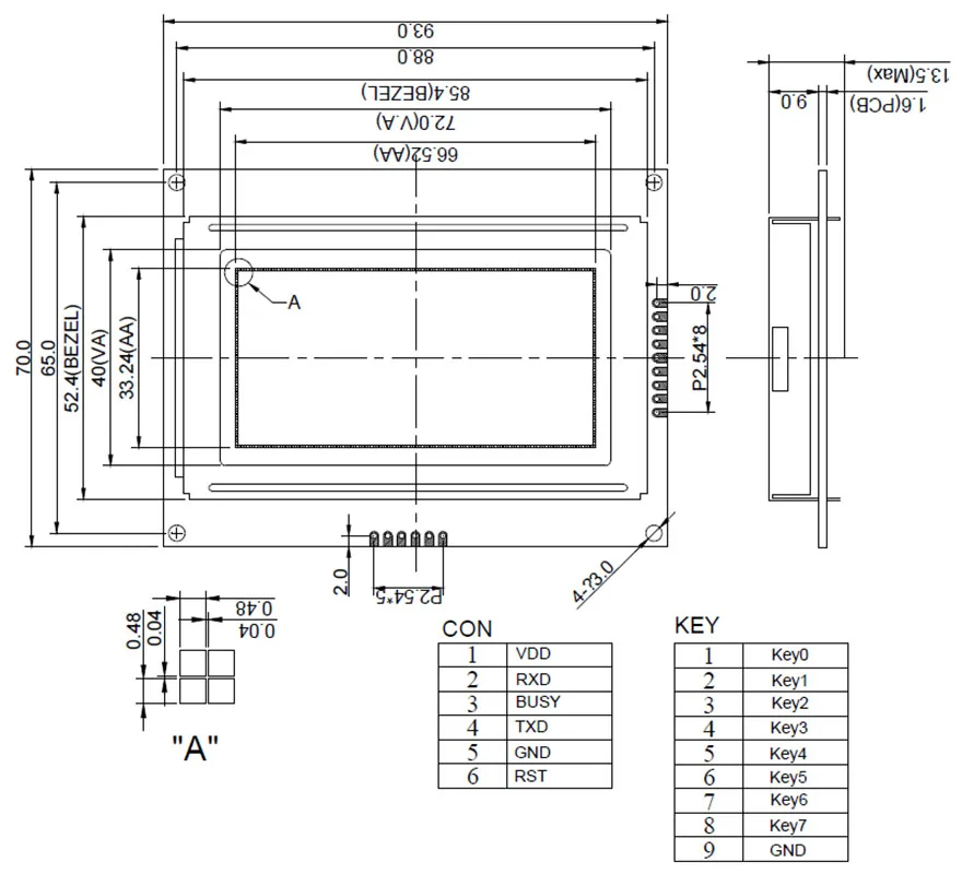 93X70 мм графическая матрица UART CMOS ttl RS232 12864 128*64 ЖК-дисплей модуль Экран дисплея строить-в GB2312 ASCII шрифт