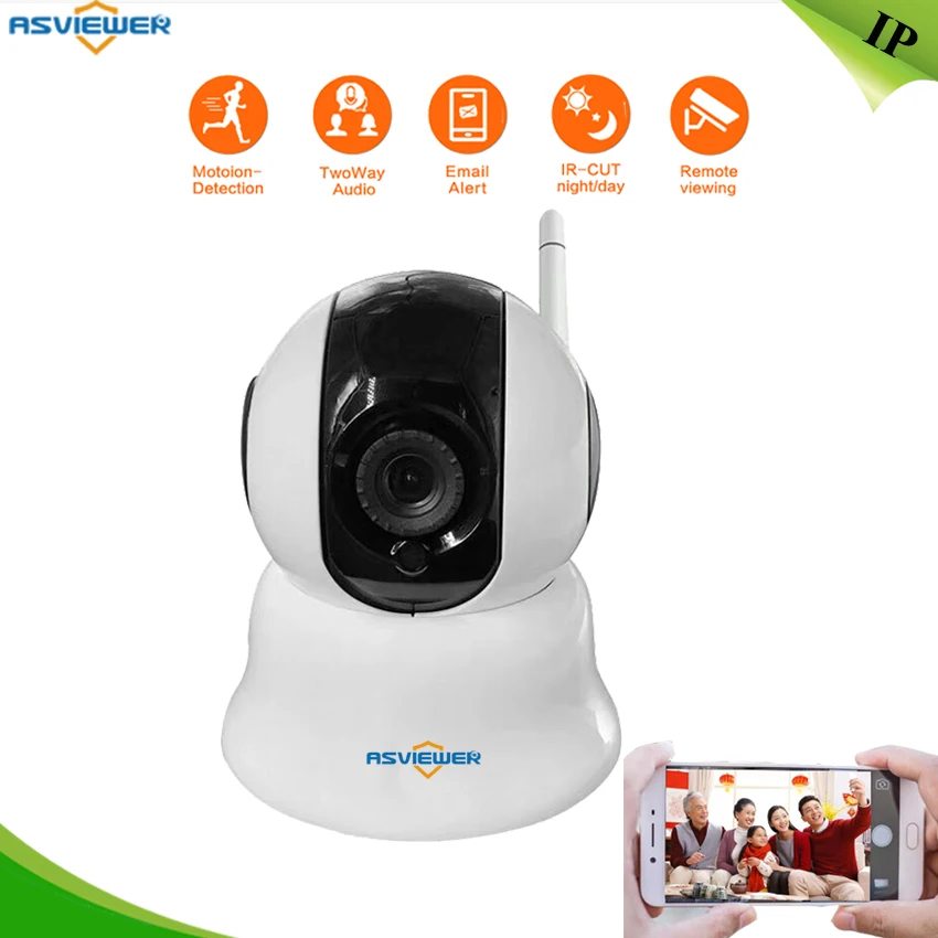 

Wireless IP Camera Support P2P and Alarm, Pan Title turn Two Way Audio TF card memory storage Security WIFI Camera AS-IP602WT