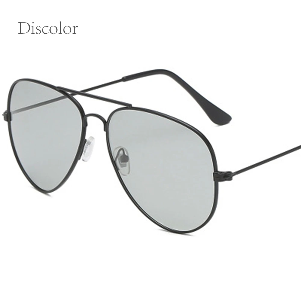 Black Discolor Поляризационные солнцезащитные очки женские с защитой от ультрафиолета трендовые мужские очки ночного видения для езды на открытом воздухе День и Ночь цветные солнцезащитные очки - Название цвета: Black Discolor