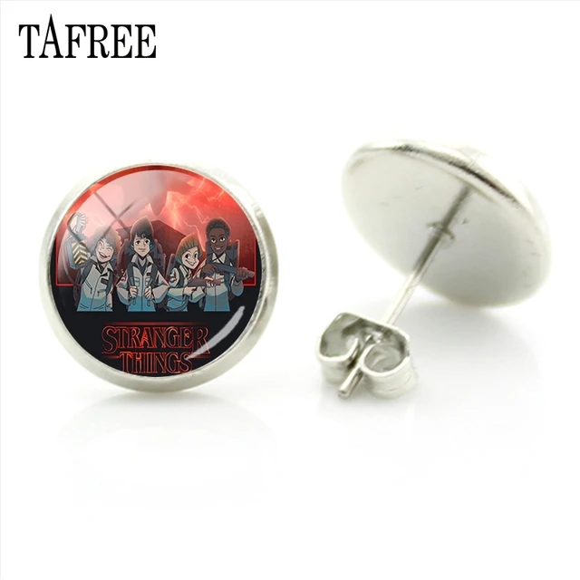 TAFREE Fashion Jewelry American Thriller TV Series Stranger Things Sliver Stud Earrings Women Party Decorations Earrings QF118 QF115