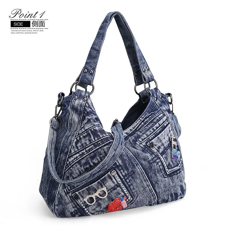 Ipinee bolsa feminina moda coringa denim bolsa