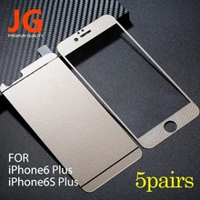 JG 5 pairs lot Front Back Tempered Glass Color Film 6plus Full Cover Screen Protector Honeycomb