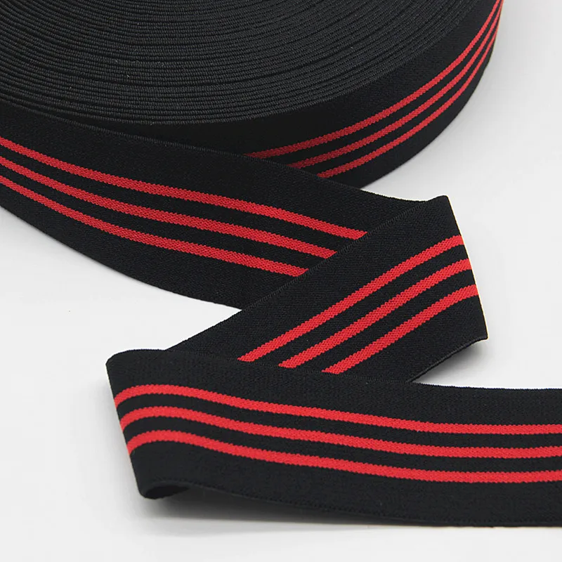 Elastic Band 40mm Width Black White Stripe Soft Elastic Bands bing 1