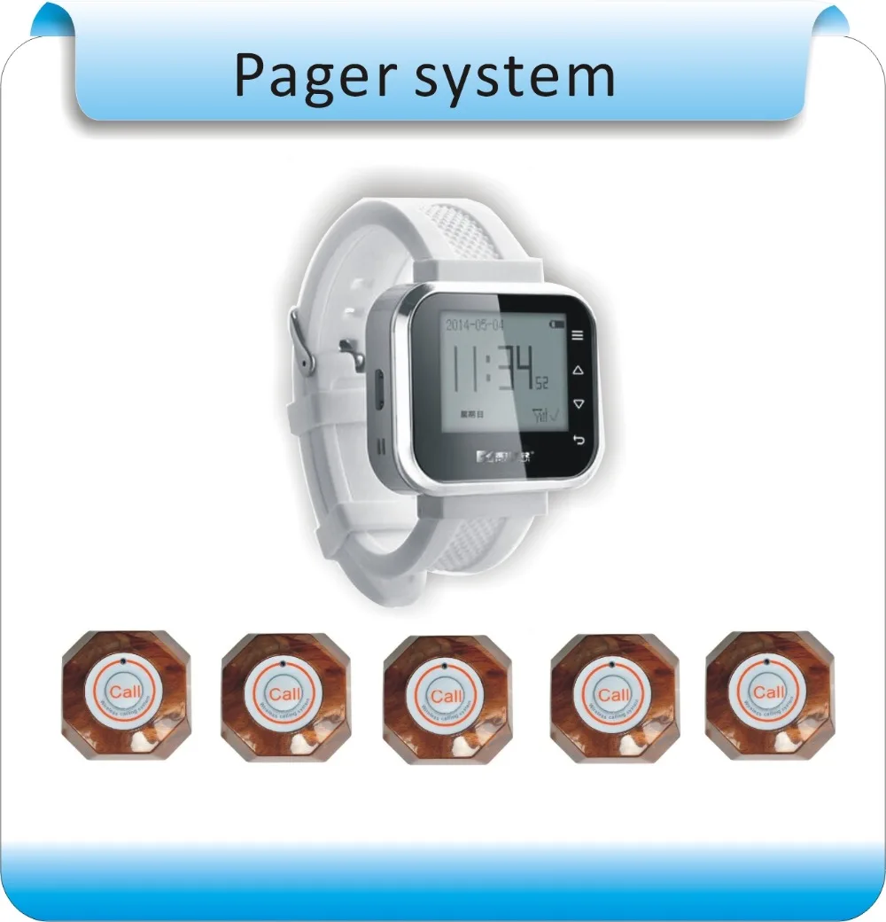 Wireless Waiter Wrist Pagers Service Calling System for Restaurant Calling Service 5pcs Buttons font b smart Wireless Waiter Wrist Pagers Service Calling System for Restaurant Calling Service 5pcs Buttons font b smart