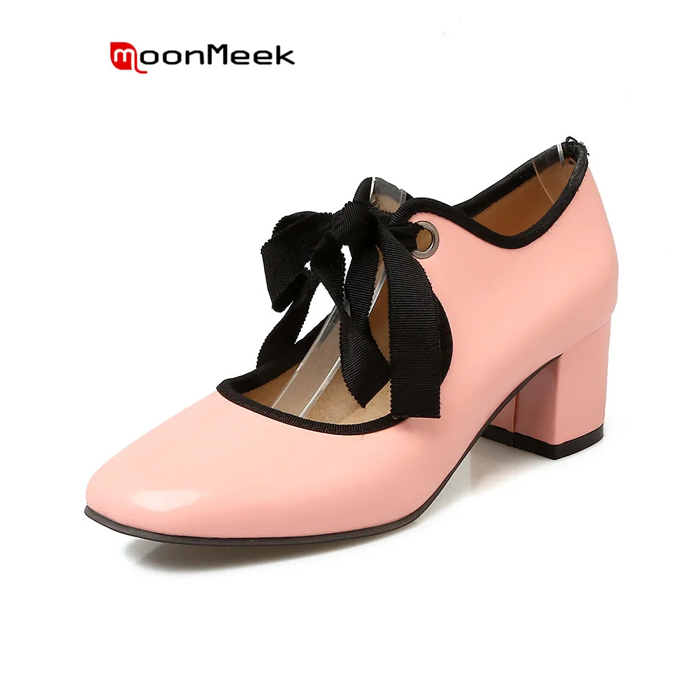 

MoonMeek 2018 new spring autumn women sweet shoes shallow cute with butterfly-kont color pink single shoes women shoes