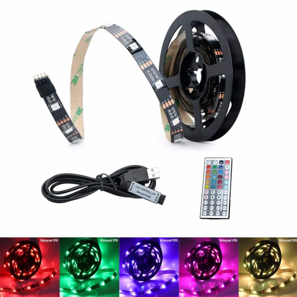 5050SMD USB мощность 5 В Светодиодная лента RGB DIY ТВ фоновое освещение беспроводной