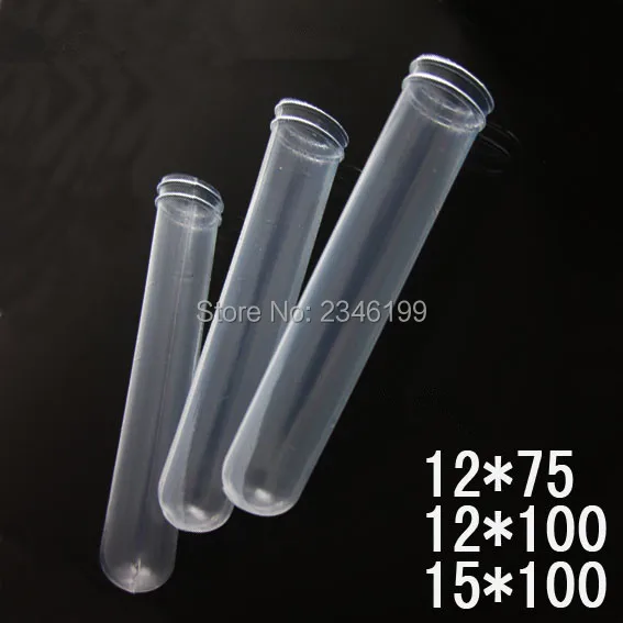 500pcs Disposable Plastic Test Tube Soft Plastic Tubes Round Bottom Lab