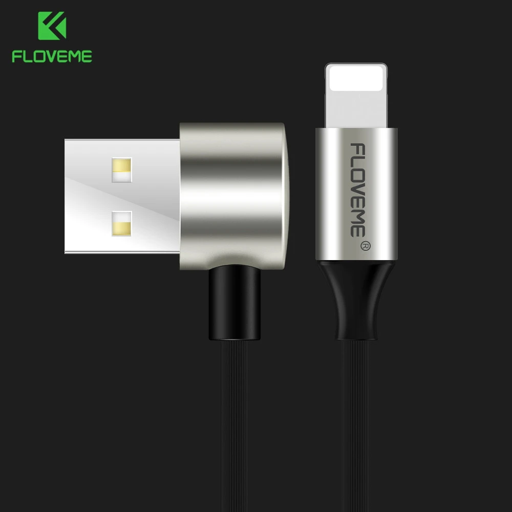 

FLOVEME 2 in 1 Side USB Cable For iPhone X 8 7 Plus 2.4A Fast Data Sync Charging Adapter For Android Phone Micro USB Cables