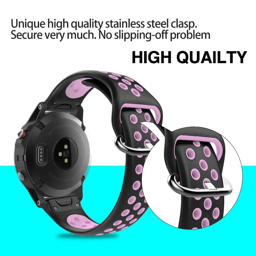 Быстросъемный силиконовый спортивный ремешок на запястье Quickfit ремешок для часов Garmin Forerunner945 935 Fenix 5 Quatix 5 Approach S60# AW
