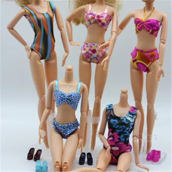 

1Set Fashion Swimming Wear Swimsuits Beach Bathing Swimwears Bikini Summer Clothes For Girl Doll Accessories Lifebelt Ring