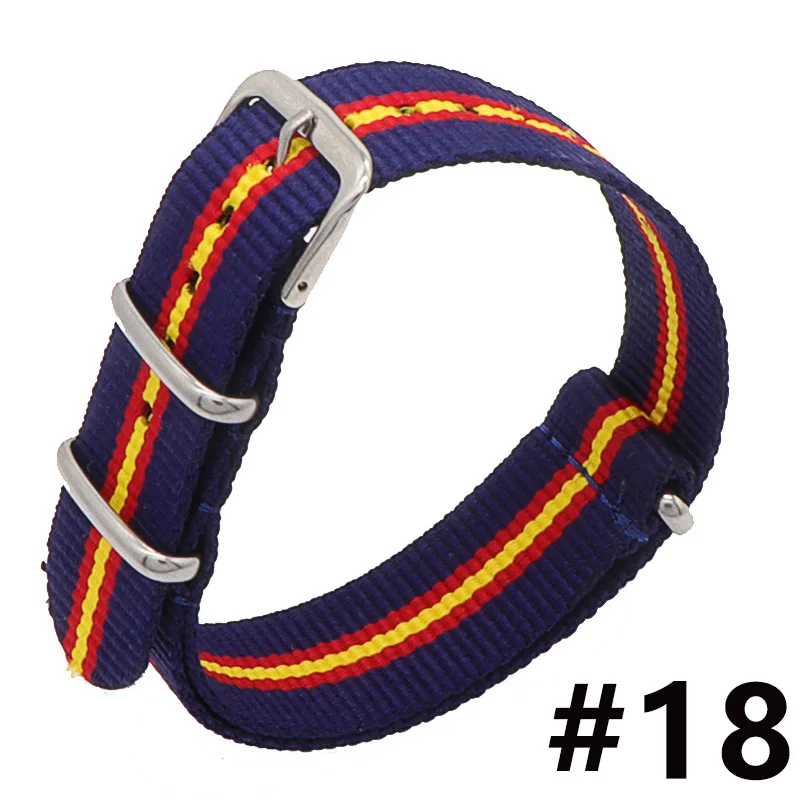 1pcs Wholesale Bracelet Nato Fabric Watch Band 18mm 20mm 22mm Replacement Multi Color Pin Buckle for Nylon Strap for Hours