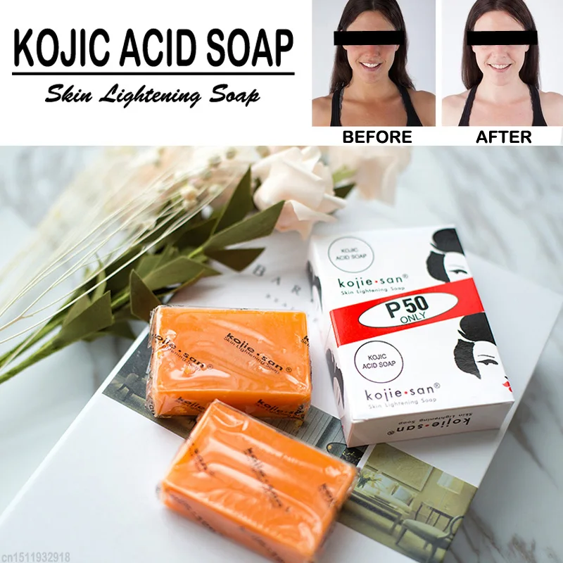 Отбеливающее мыло Kojic для кожи ручной работы осветления Глубокая очистка сужение