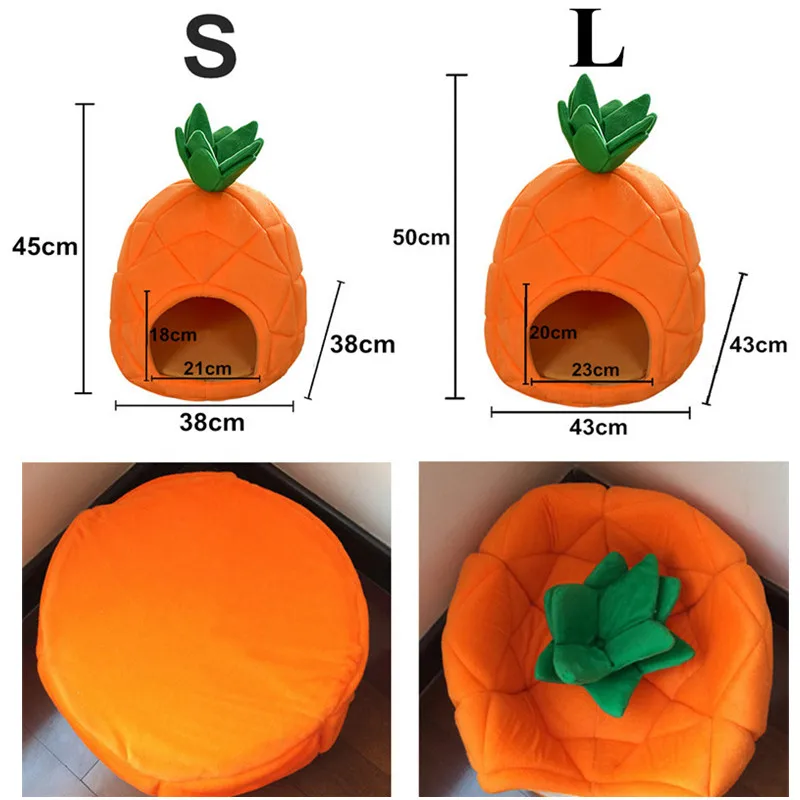 Мягкий плюшевый домик для кошек и собак, банан, ананас, клубника, форма щенка, котенок, питомник, кровать, палатка для маленьких питомцев, банан, кошка, кровать, клетка