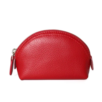 Женские кошельки, брендовые, из натуральной кожи, в виде ракушки, дизайнерские, маленькие кошельки для монет, сумка для хранения, на молнии, карман для ключей, сумка для денег, кошелек для мелочи - Цвет: Red