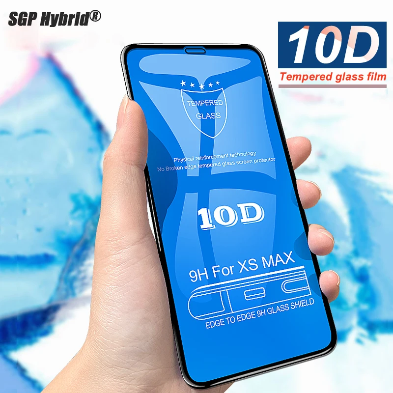 

10D tempered glass on the For iPhone XS MAX XR screen protector Full Cover Protective Glass For iPhone 6 6s 7 8 X XR XS Max film