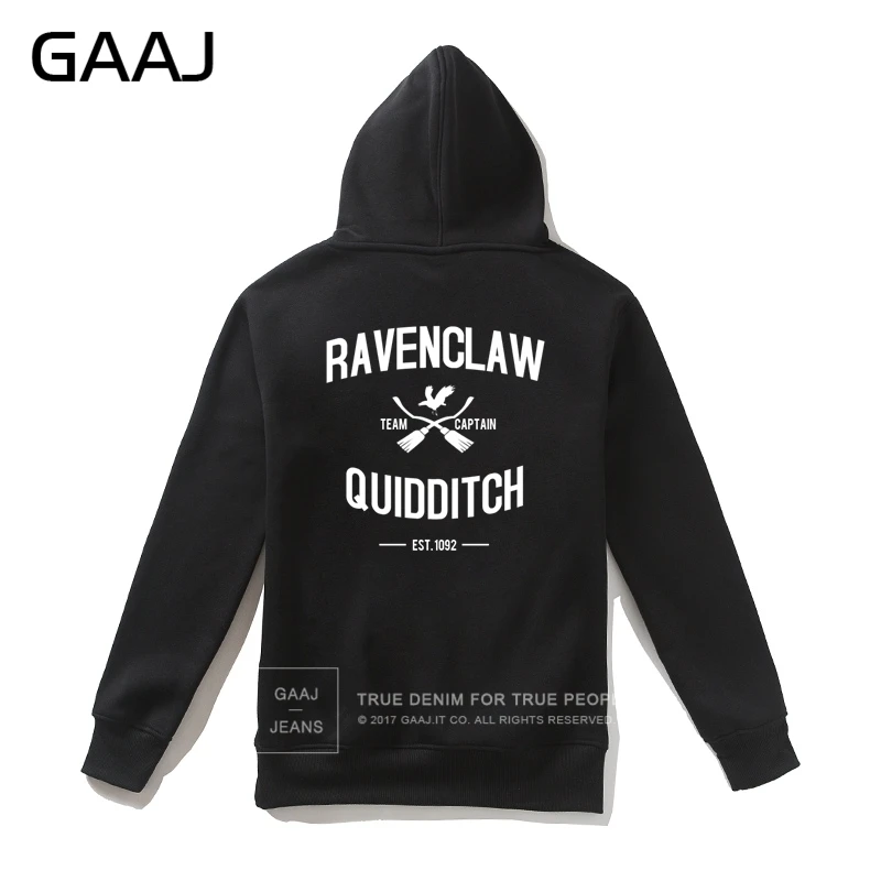 "Ravenclaw Quidditch Team" мужская толстовка с капюшоном женские толстовки Повседневная брендовая одежда новая куртка с капюшоном модная флисовая# 9525Q - Цвет: Black With Zipper