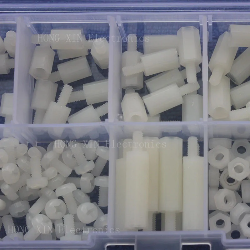 M3 Male-Female Nylon Hex Thread Standoff Spacers PCB Screws nuts Bolt Assortment kit set Fastener Hardware 180Pcs