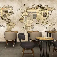Скандинавские винтажные обои с картой настенное украшение искусство 3D рулон бумаги для ktv бар ресторан магазин настенные фрески контактная бумага