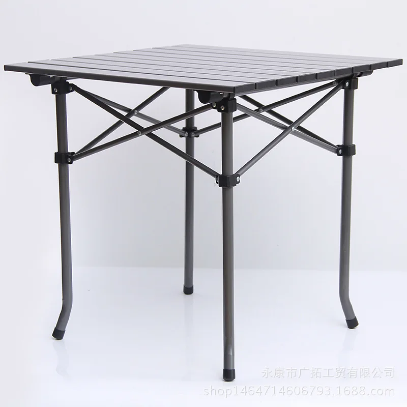 Открытый Кемпинг складной пляжный Повседневный стол и стулья 5 шт алюминиевый сплав самоуправляющийся стол для пикника и стулья набор LM01101831 - Цвет: Single table