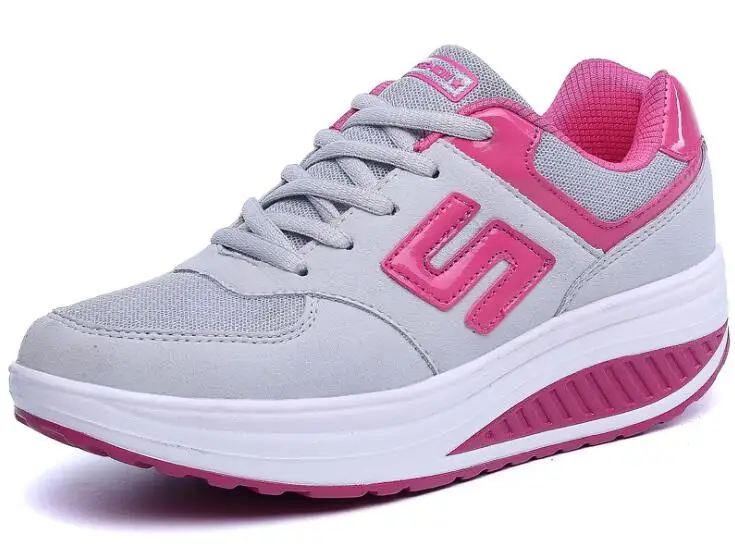 picture color Akexiya/женские кроссовки на платформе; светильник на танкетке; zapatillas; женская обувь для бега; дышащая Спортивная обувь для похудения - Цвет: picture color
