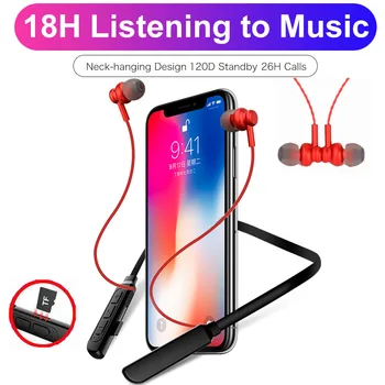 

Magic Music sport bluetooth headphones neckband wireless earphones with TF card slot MP3 with MIC for phone tablet pc